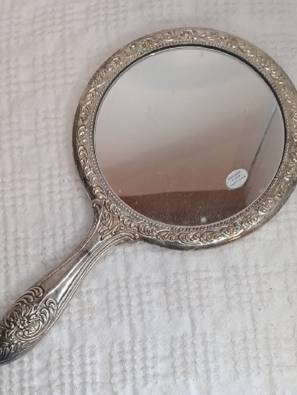 Ornate Silver Plate Vanity Set Mirror Brush & Comb Vintage Hong Kong - Picture 3 of 12